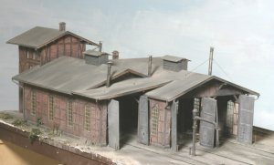 Ansicht Lokschuppen Duderstadt in der Baugröße 1 (1:32), zur Vergrößerung des Bildes, bitte Anklicken